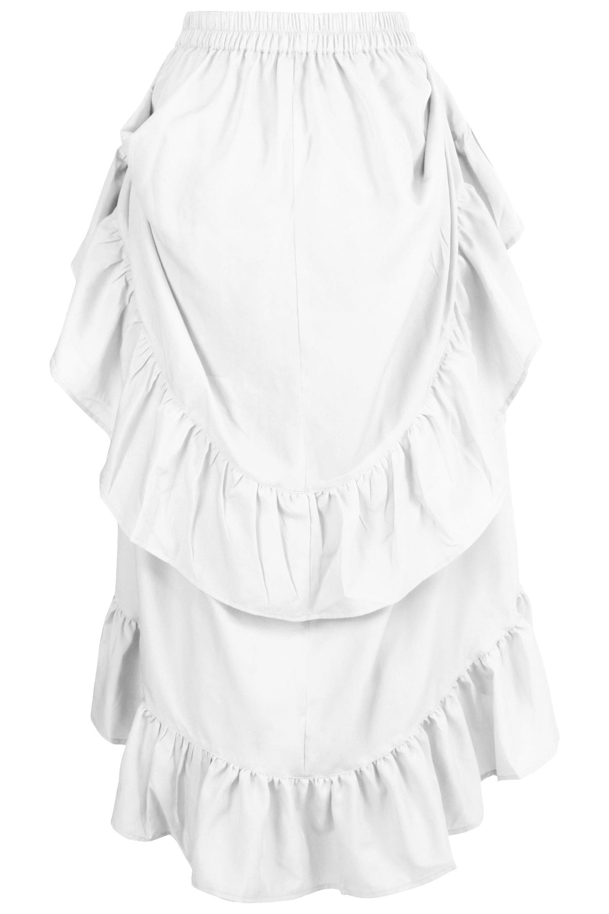 Daisy Corsets White Crepe Adjustable High Low Skirt - Daisy Corsets