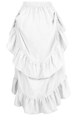 Daisy Corsets White Crepe Adjustable High Low Skirt