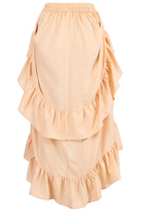 Daisy Corsets Beige Crepe Adjustable High Low Skirt