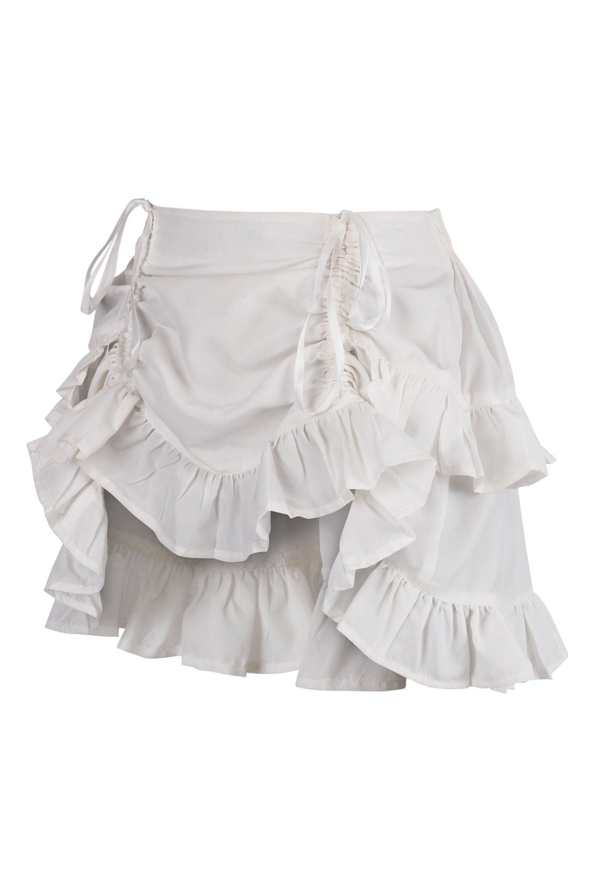 Daisy Corsets White Crepe Ruched Bustle Skirt