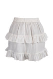 Daisy Corsets White Crepe Ruched Bustle Skirt