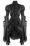 Daisy Corsets Black Satin & Lace Ruffled Jacket