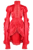 Daisy Corsets Red Satin & Lace Ruffled Jacket