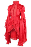 Daisy Corsets Red Satin & Lace Ruffled Jacket