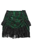 Daisy Corsets Green/Black Lace Ruched Bustle Skirt