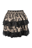 Daisy Corsets Tan/Black Lace Ruched Bustle Skirt