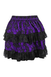 Daisy Corsets Purple/Black Lace Ruched Bustle Skirt