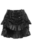 Daisy Corsets Black Sequin Ruched Bustle Skirt