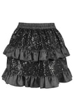 Daisy Corsets Black Sequin Ruched Bustle Skirt