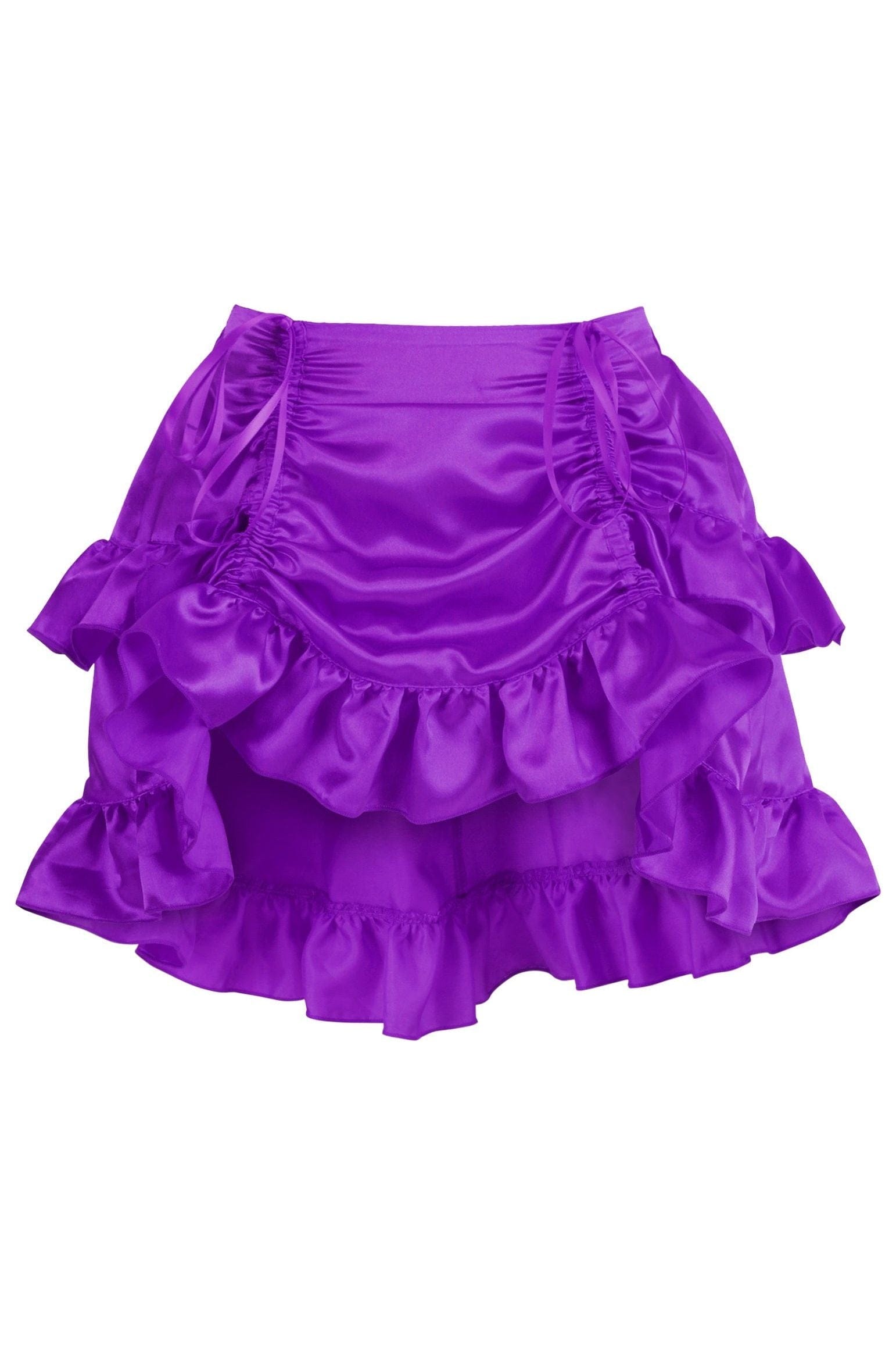 Daisy Corsets Purple Satin Ruched Bustle Skirt