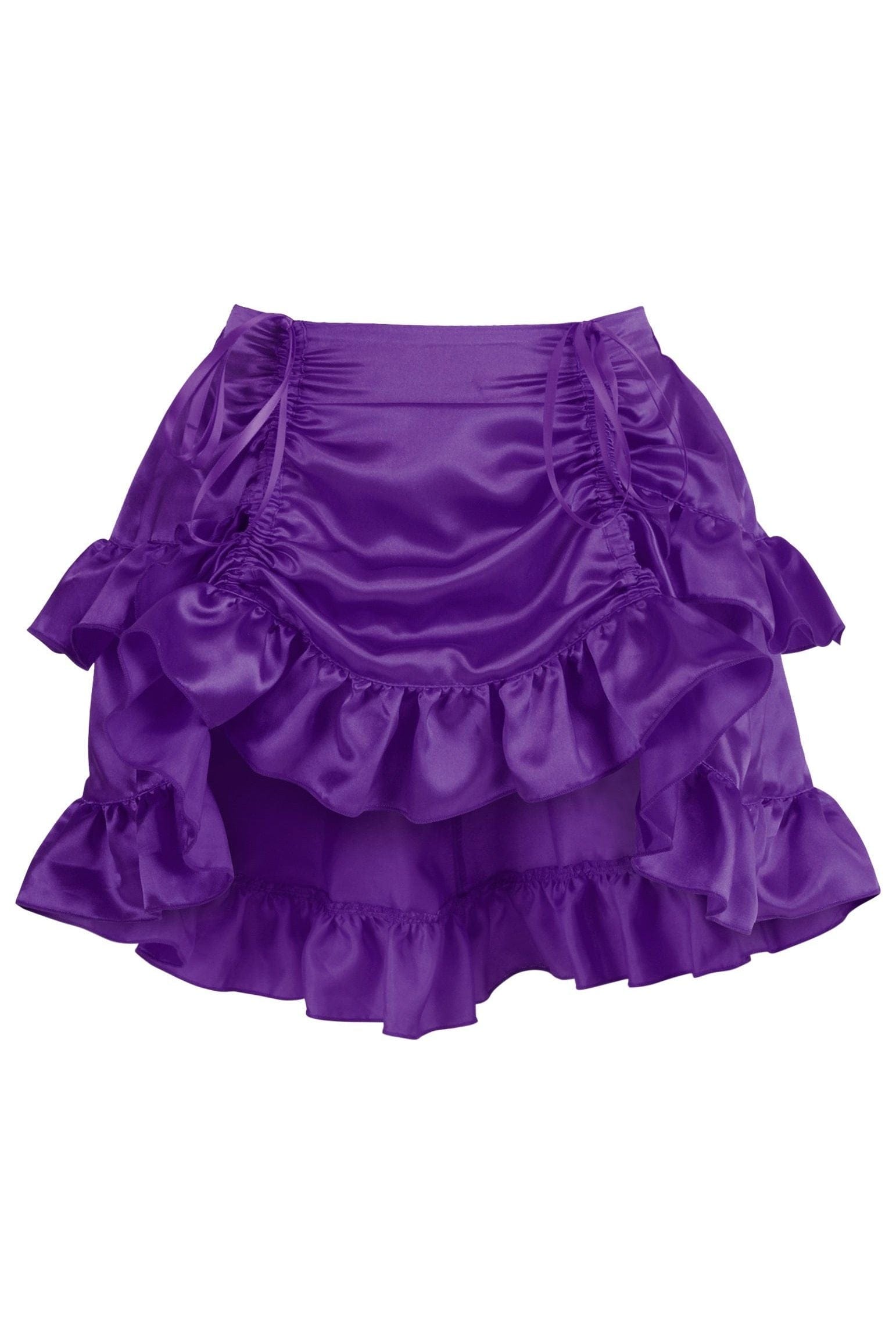 Daisy Corsets Plum Satin Ruched Bustle Skirt