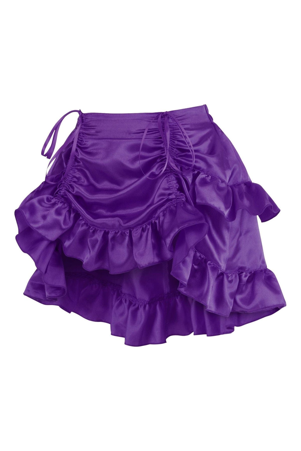 Daisy Corsets Plum Satin Ruched Bustle Skirt