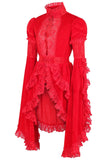 Daisy Corsets Red Velvet & Lace Ruffled Jacket