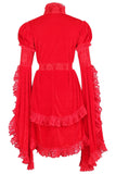 Daisy Corsets Red Velvet & Lace Ruffled Jacket