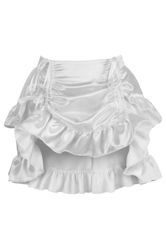 Daisy Corsets White Satin Ruched Bustle Skirt