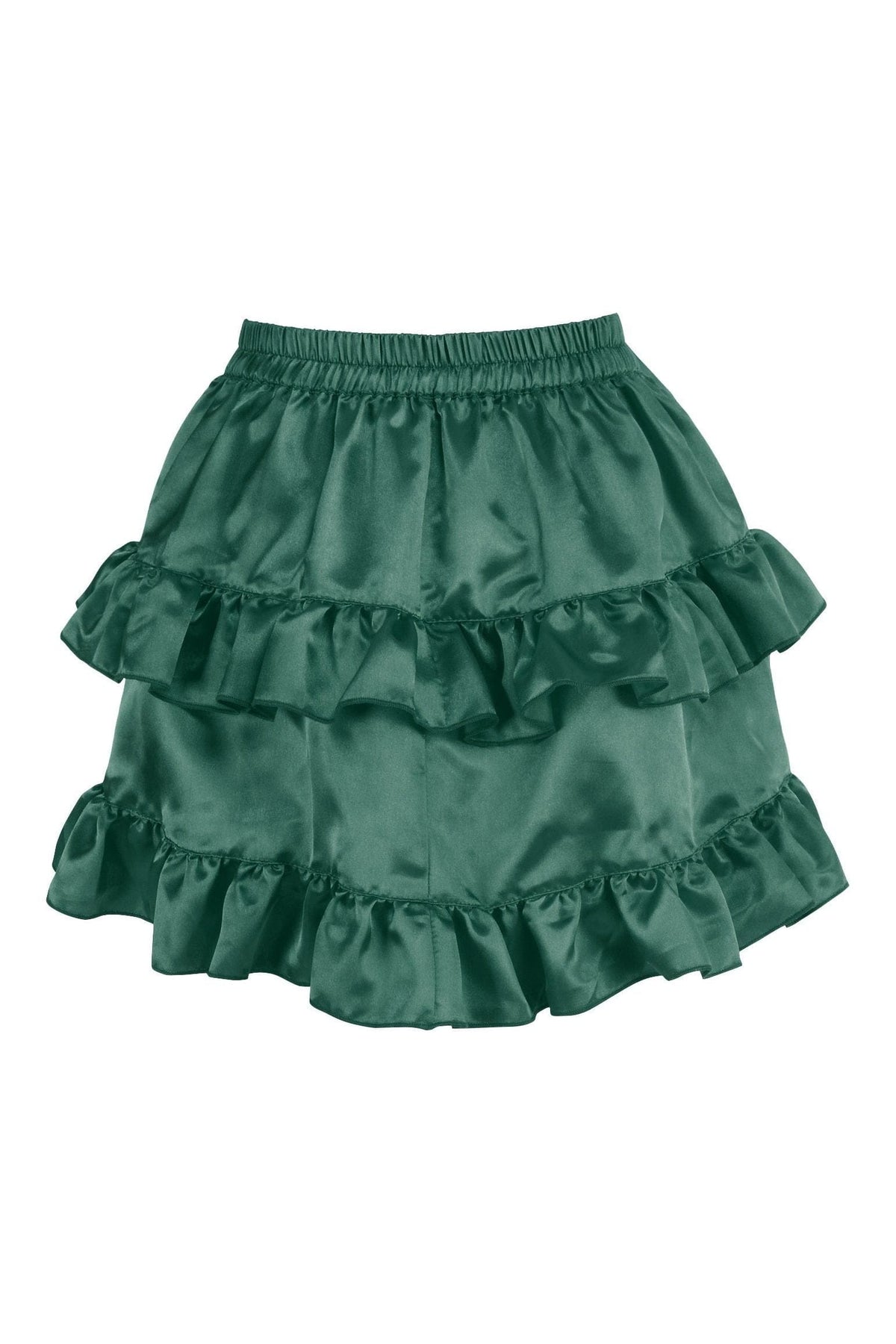 Daisy Corsets Dark Green Satin Ruched Bustle Skirt