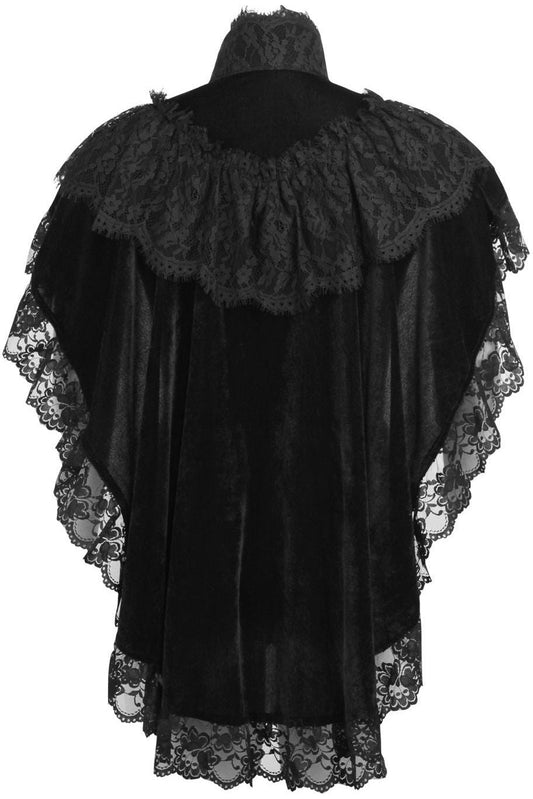 Daisy Corsets Tapered Black Velvet & Lace Capelet