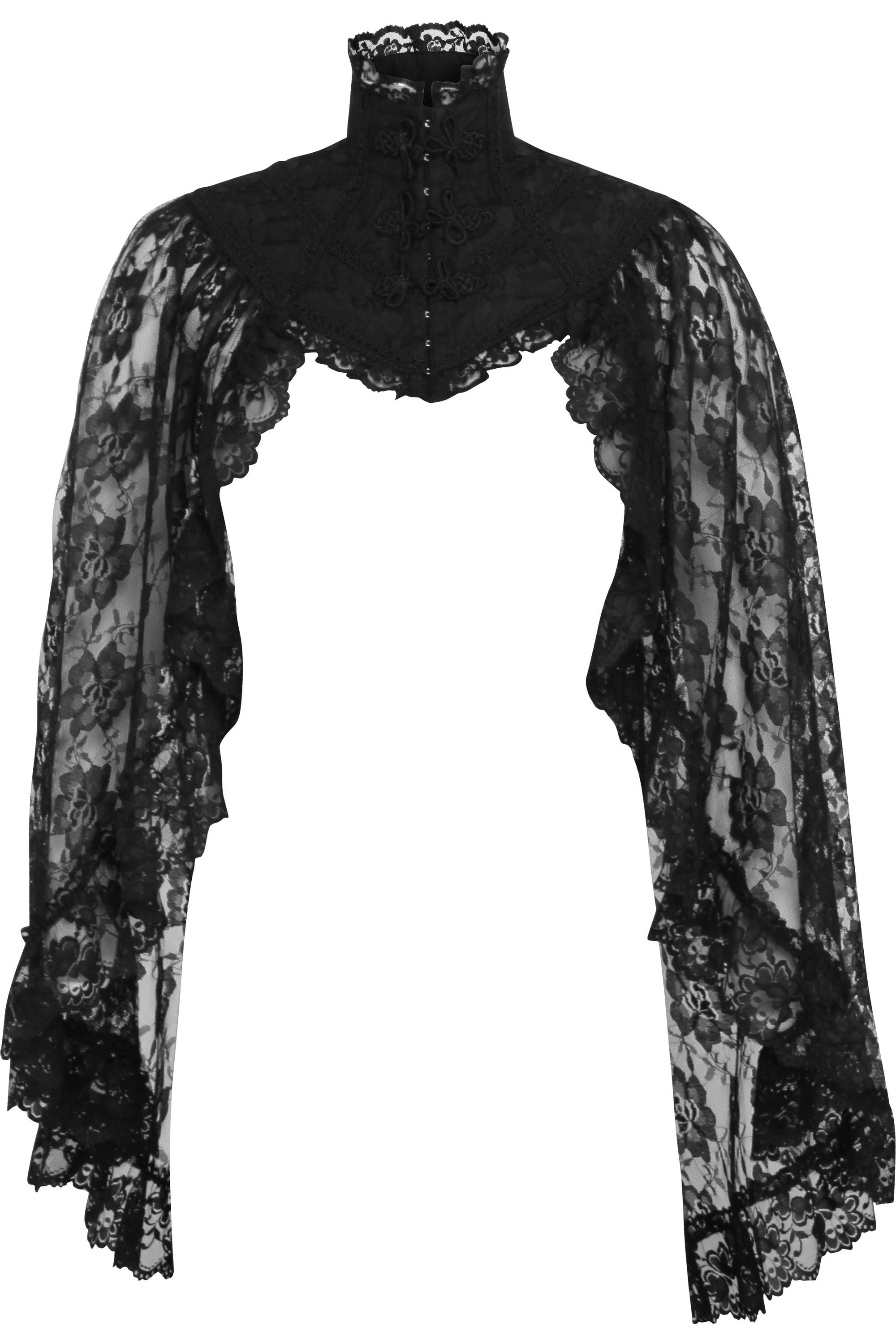 Daisy Corsets Black Lace Sleeved Bolero Jacket