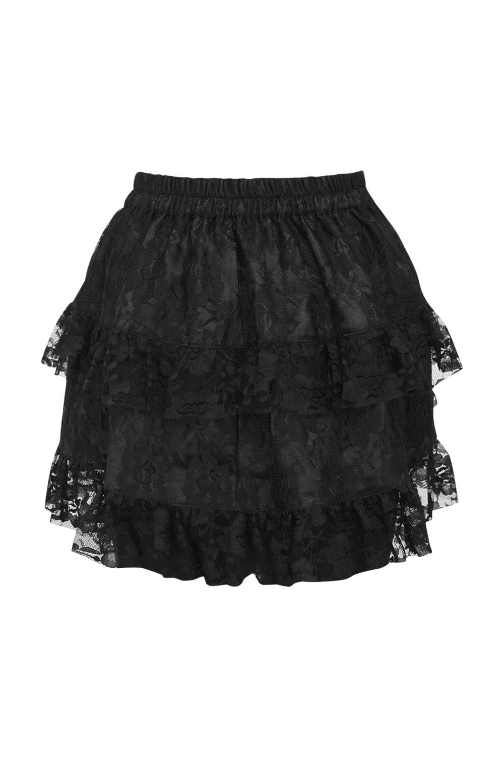 Daisy Corsets Black Lace Ruched Bustle Skirt