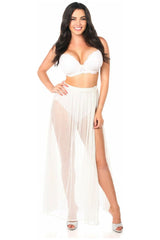 Daisy Corsets White/Silver Sheer Glitter Skirt