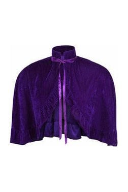 Daisy Corsets Dark Purple Velvet Ruffle Cape - Daisy Corsets