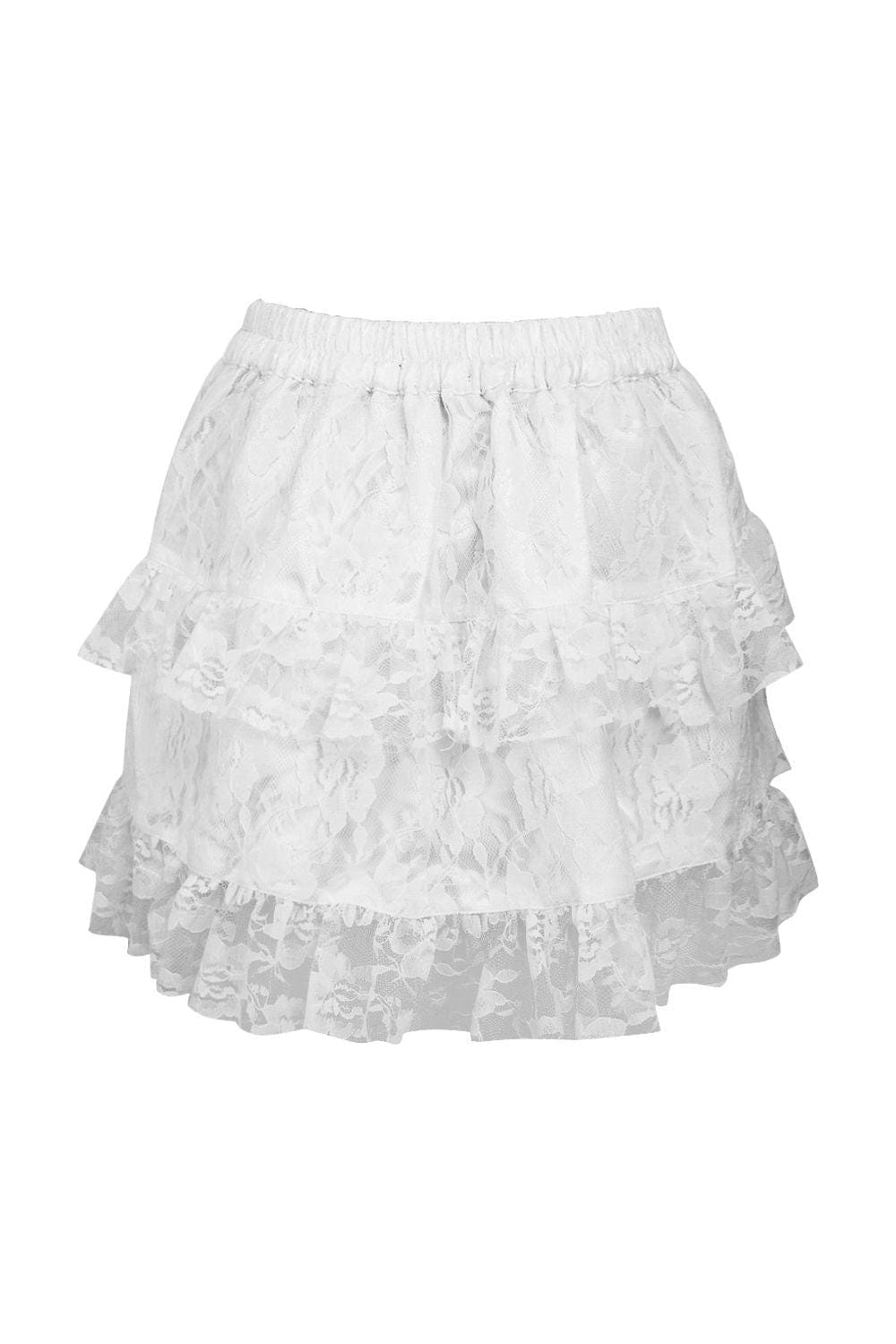 Daisy Corsets White Lace Ruched Bustle Skirt - Daisy Corsets