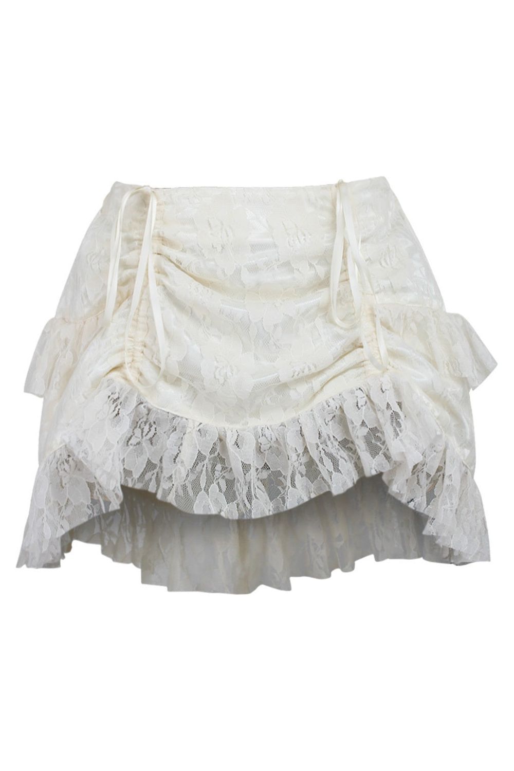 Daisy Corsets Cream Lace Ruched Bustle Skirt