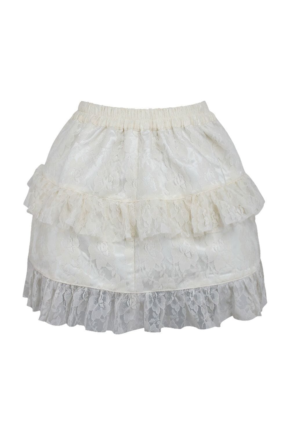 Daisy Corsets Cream Lace Ruched Bustle Skirt - Daisy Corsets