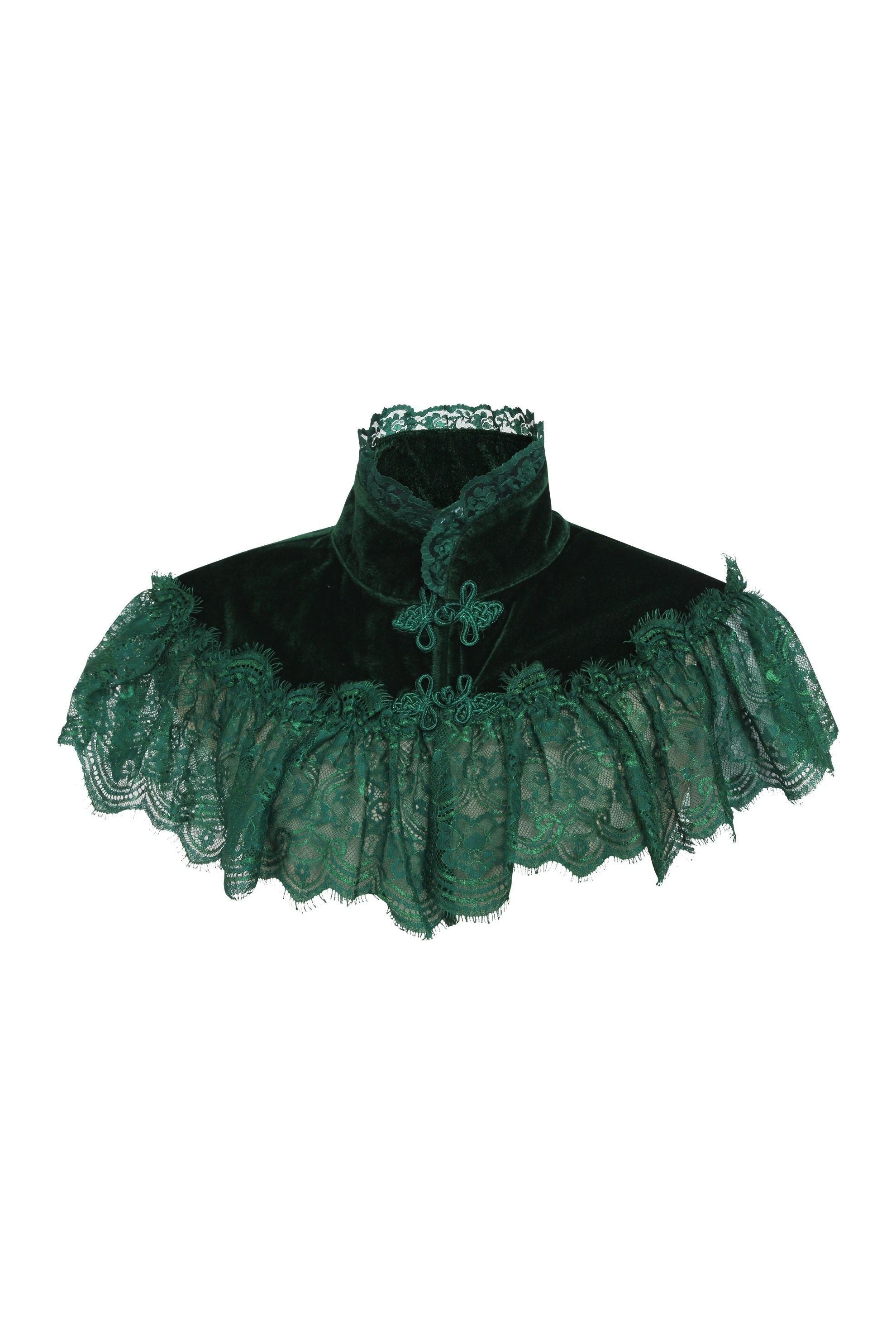 Daisy Corsets Dark Green Velvet & Lace Capelet