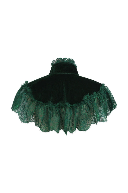 Daisy Corsets Dark Green Velvet & Lace Capelet