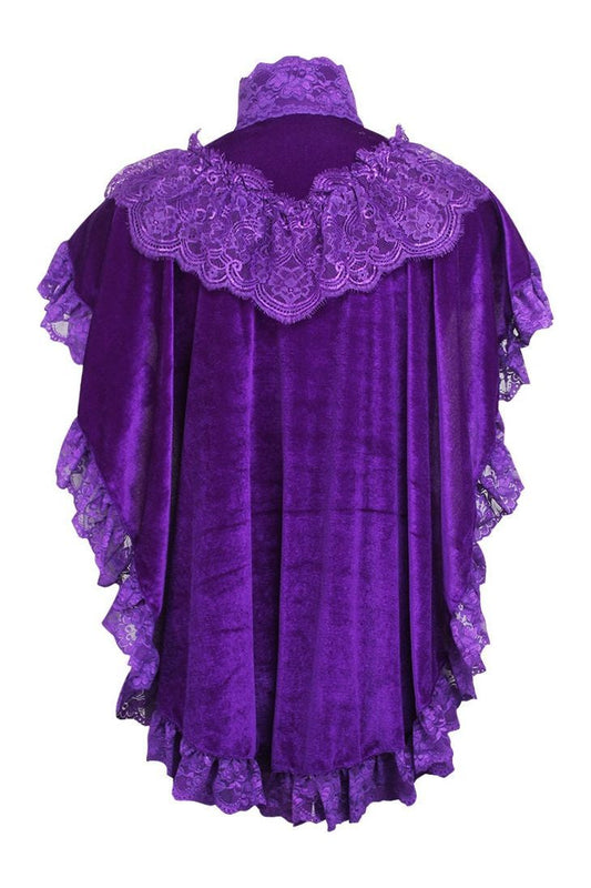 Daisy Corsets Dark Purple Velvet & Lace Capelet