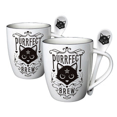 Alchemy Purrfect Brew Mug and Spoon Set  Giftware - Alchemy Gothic