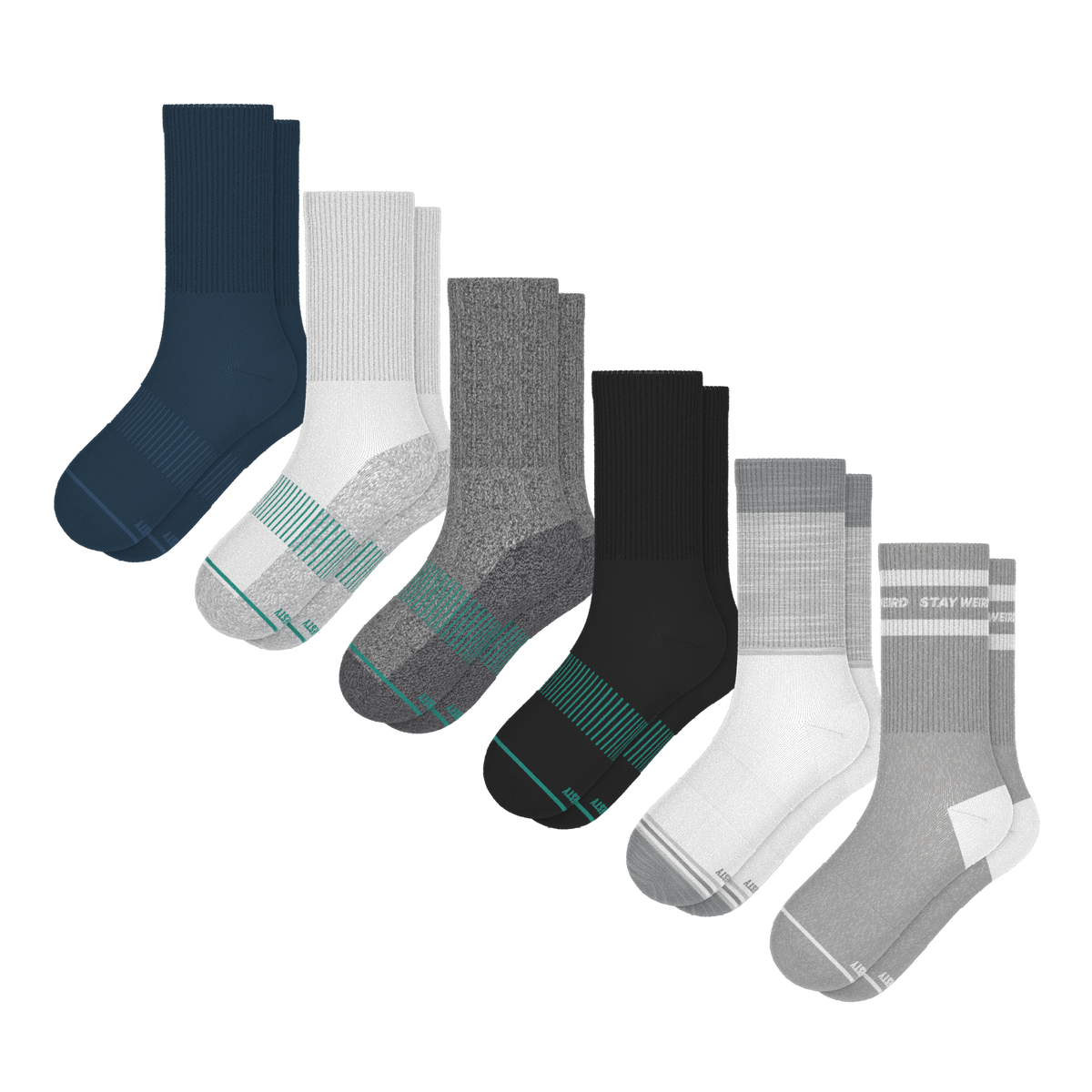 The Always Ons | Heel Hammock™ Crew Socks 6 Pack