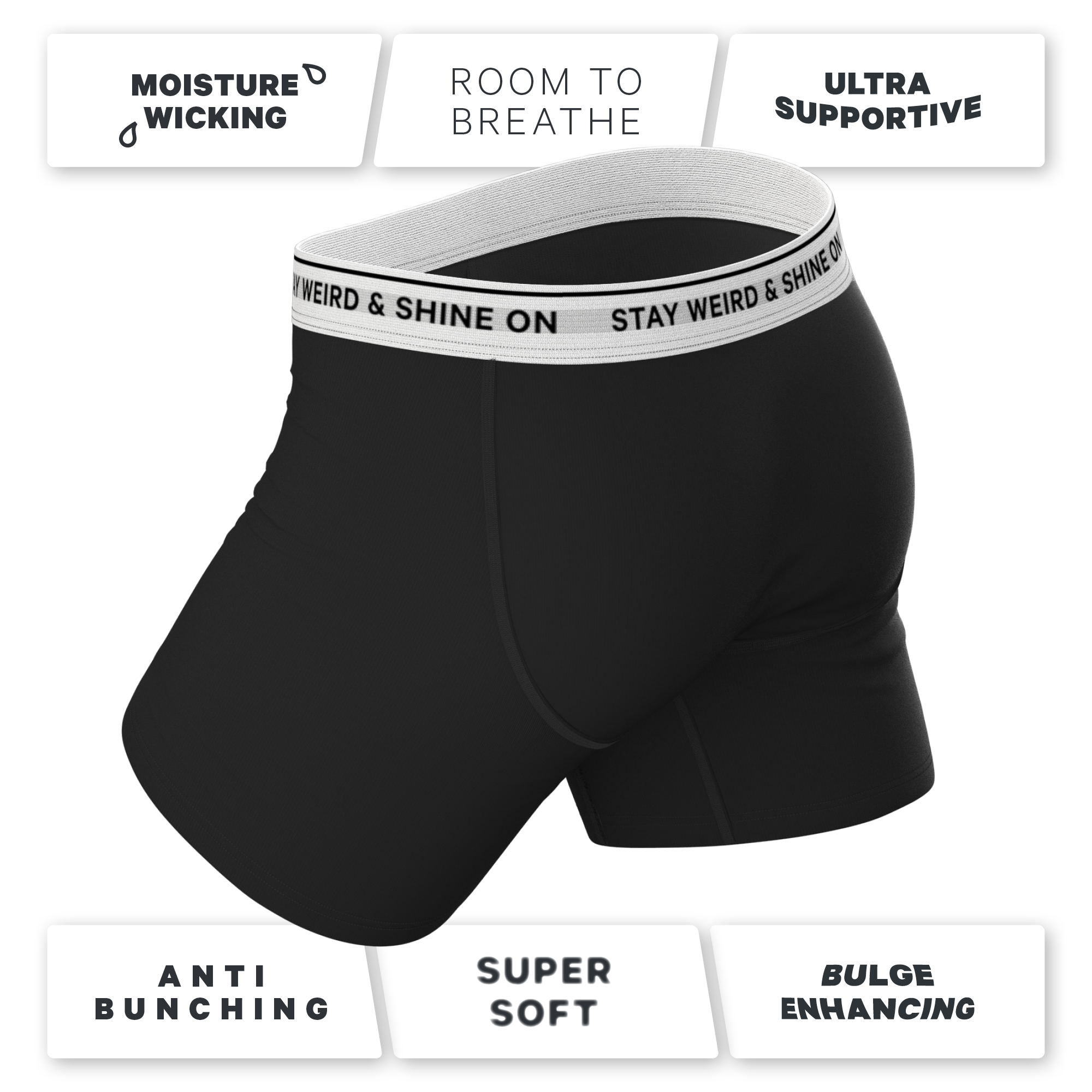 The Anthem | Black Shinesty Ball Hammock® Pouch Underwear