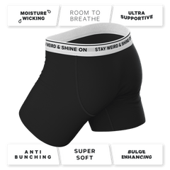 The Anthem | Black Shinesty Ball Hammock® Pouch Underwear With Fly