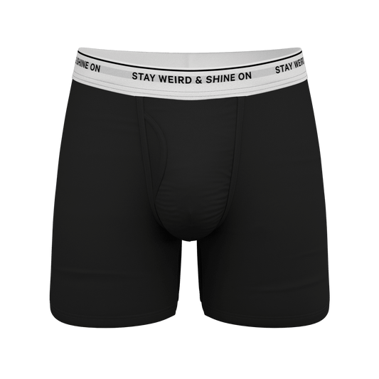 The Anthem | Black Shinesty Ball Hammock® Pouch Underwear With Fly