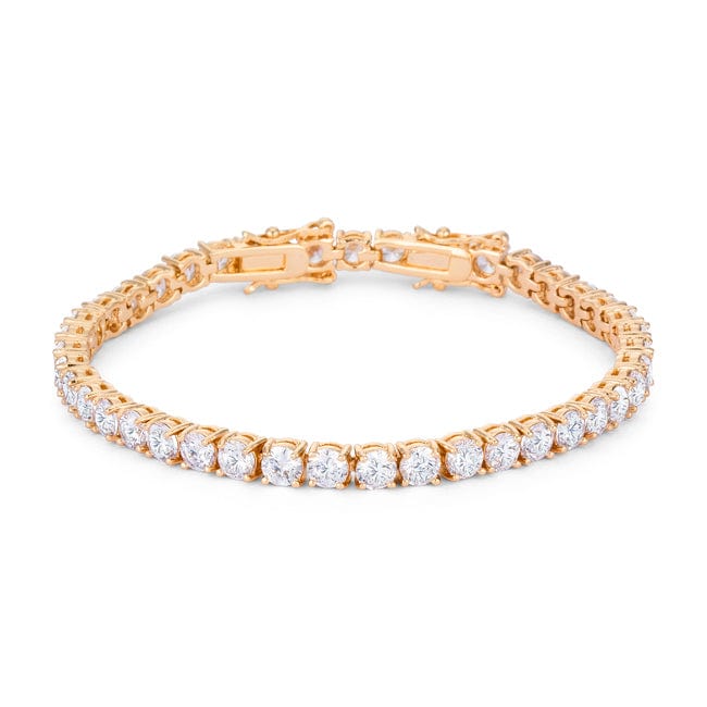 17.6 Ct Gold Plated Tennis Bracelet with Shimmering Round CZ - JGI