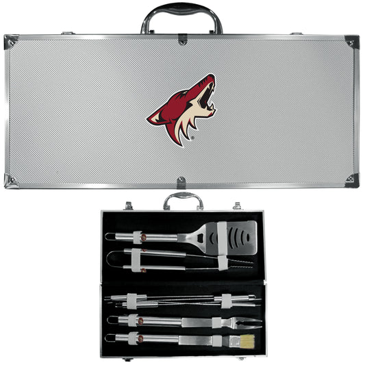 Arizona Coyotes® 8 pc Stainless Steel BBQ Set w/Metal Case