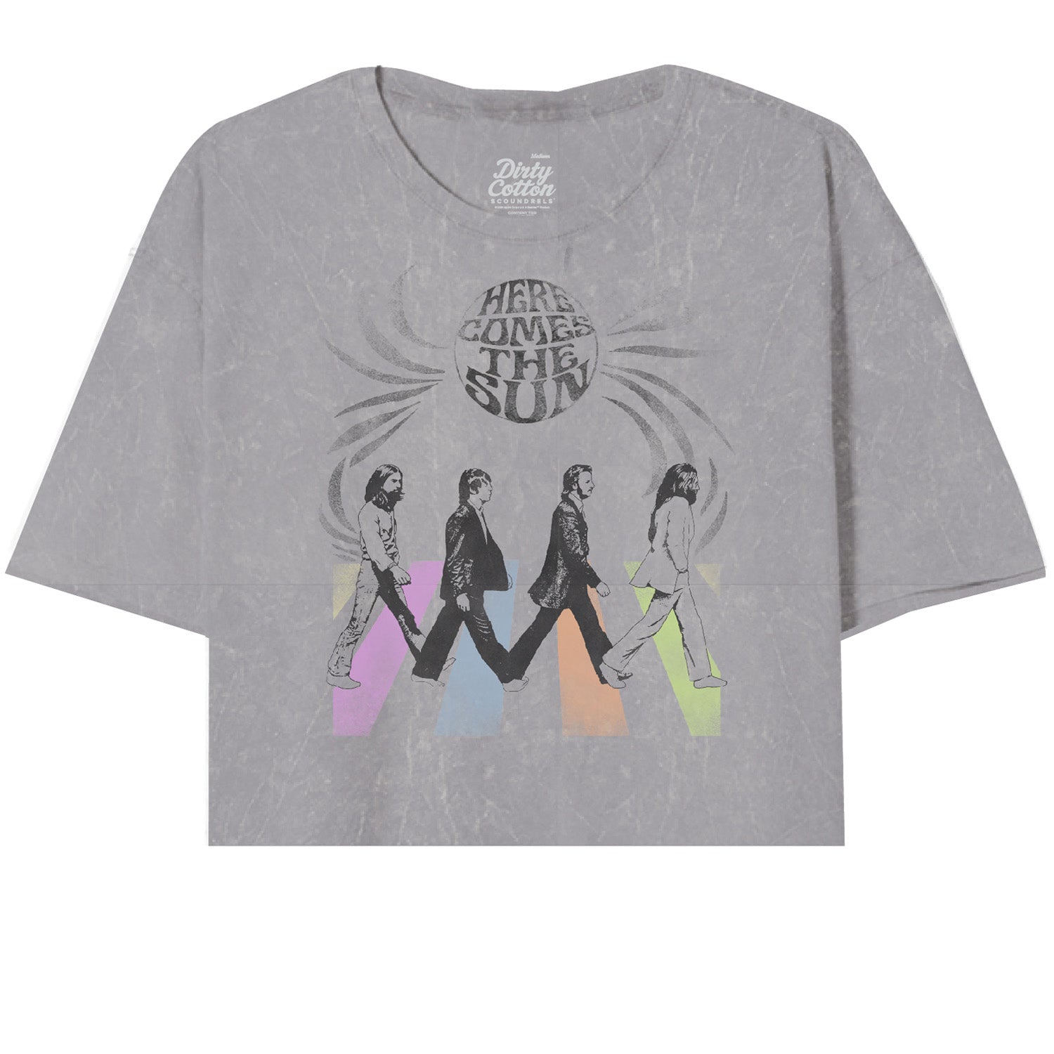 The Beatles Walk To The Sun In Color Oversize Crop Top - The Beatles