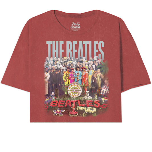 The Beatles Lonely Hearts Floral Oversize Crop Top