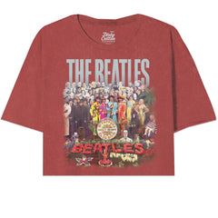 The Beatles Lonely Hearts Floral Oversize Crop Top