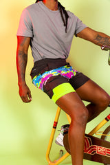 The Leg Day | Black Retro and Neon Ball Hammock® 9 Inch Athletic Shorts