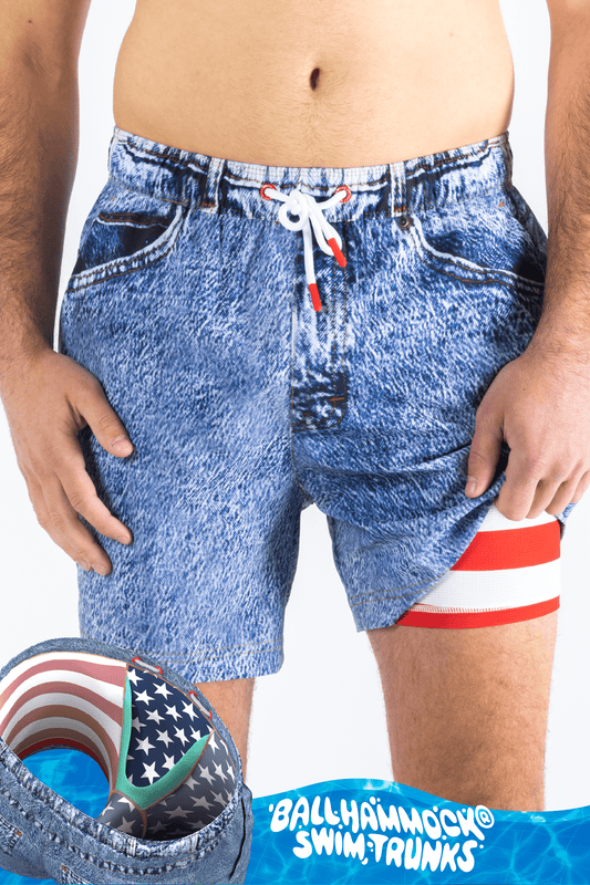 The Jacksonville Jort | Denim Ball Hammock® Pouch 5" Swim Trunks - Shinesty