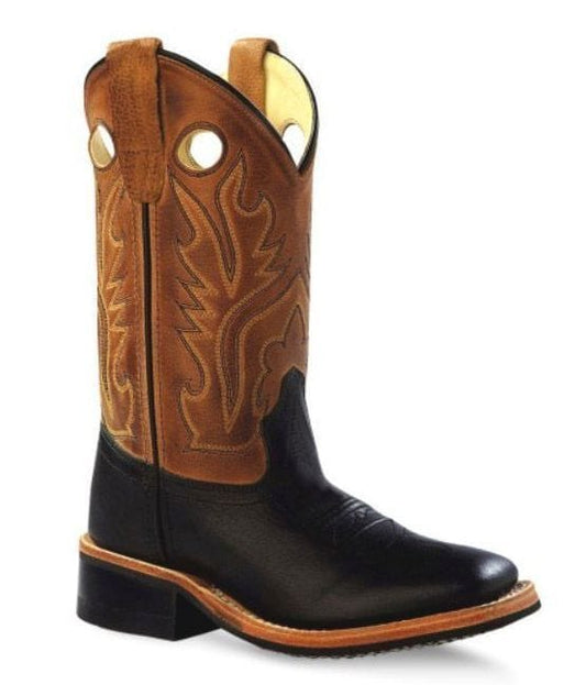 Old West Black canyon foot Tan Canyon shaft Youth's Broad Square Toe Boots - Old West