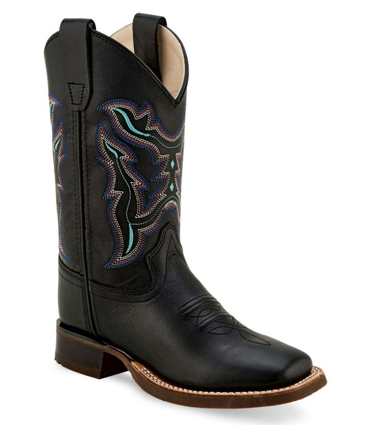 Old West Black Youth’s Broad Square Toe Boots - Flyclothing LLC