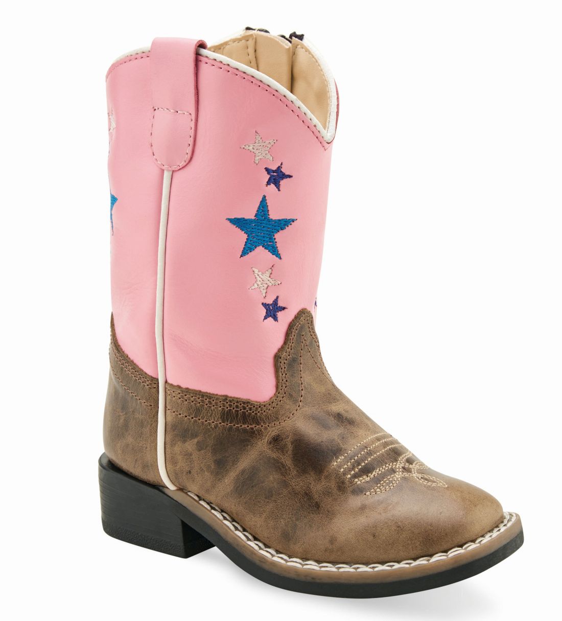 Old West Toddler Cactus Brown Foot / Pink Shaft Boot BSI1963