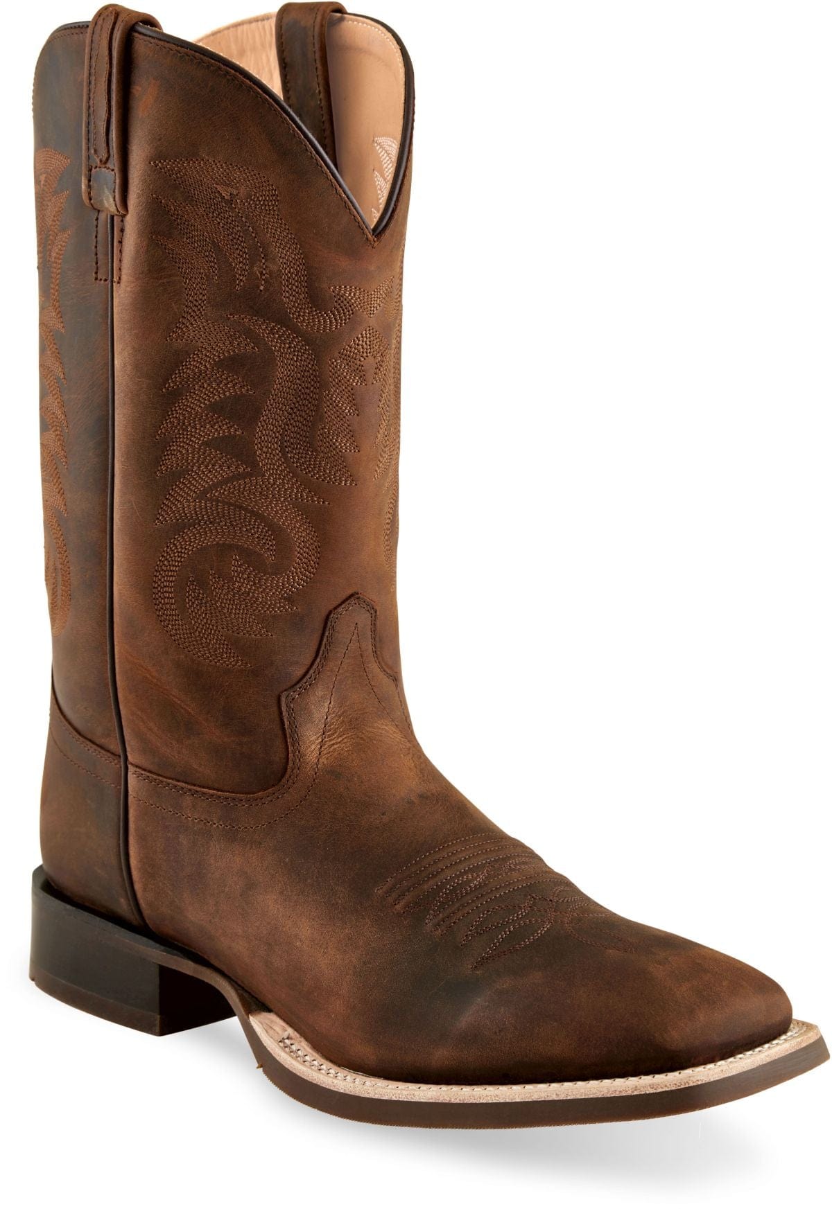 Old West Brown Men's Broad Square Toe Boots - Flyclothing LLC