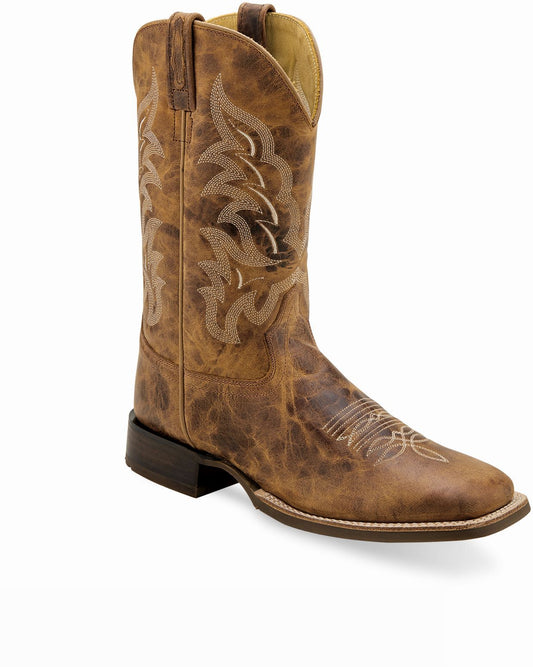 Old West Burnt Tan Men's Broad Square Toe Boots - Old West