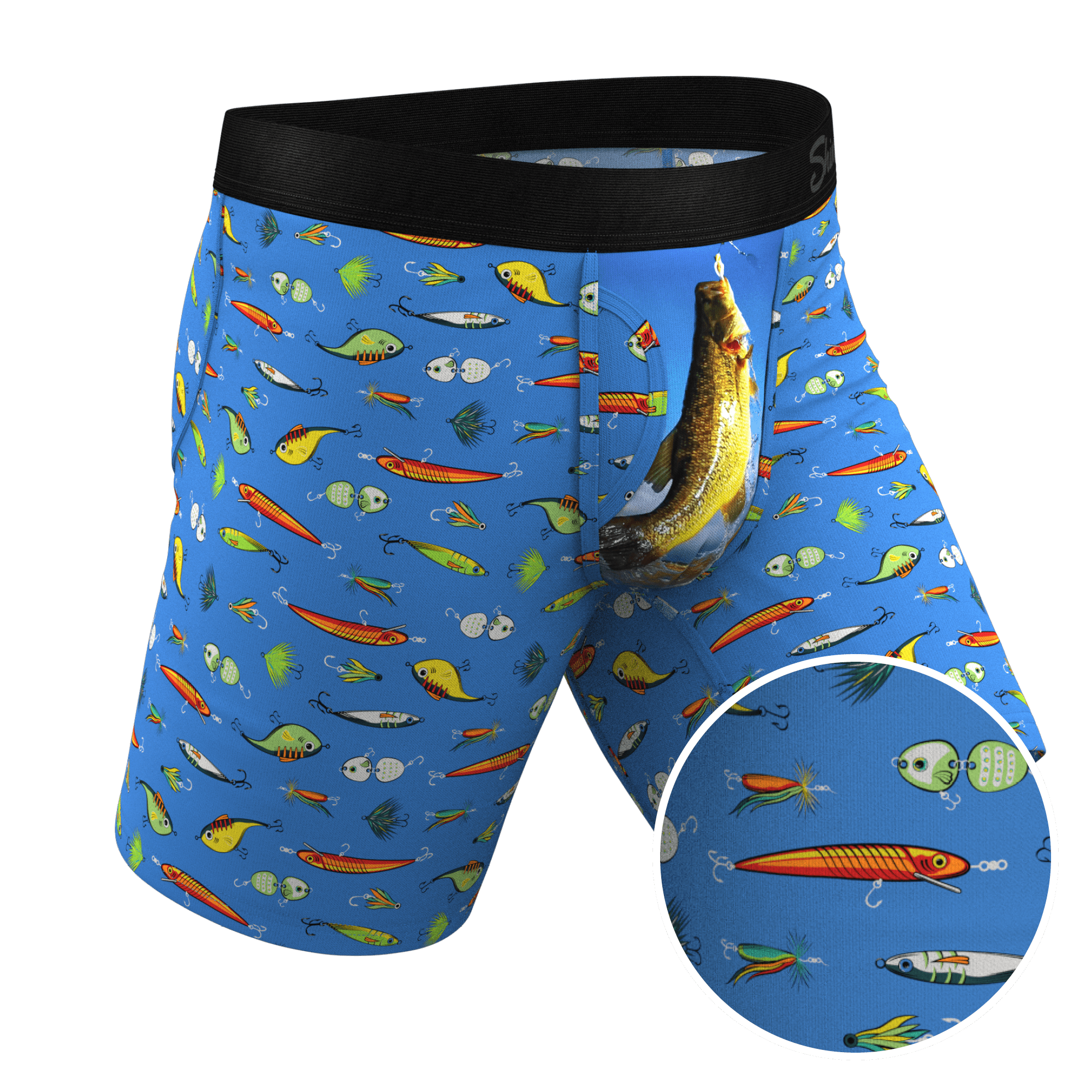 The Bait and Tackle | Bass Long Leg Ball Hammock® Pouch Underwear With Fly - Shinesty