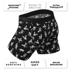 The Bare Back Bones | Glow in the Dark Skeletons Ball Hammock® Pouch Underwear With Fly - Shinesty